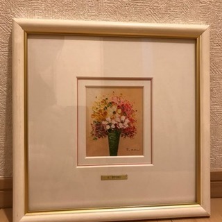 【美品】美しい花束の油絵