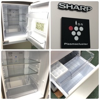 配達無料地域あり＊極美品＊SHARP 2017年製 ピッカピカ＊オシャレなガラスドア＊