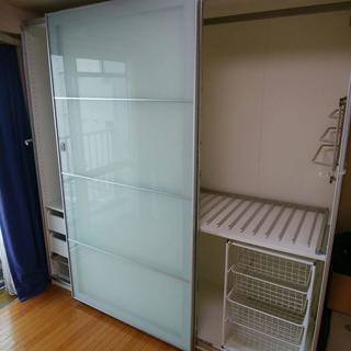 PAX パックス　AULI アウリワードローブ引き戸付ホワイトミラーガラス PAX パックス / AULI アウリ ワードローブ 引き戸付, ホワイト/ミラー