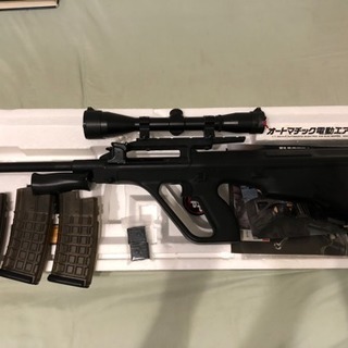 東京マルイ電動ガンステアーAUG A1 実銃用スコープ・予備マグ付