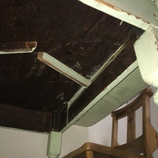 アメリカのアンティークダイニングテーブル【サイドは折りたたみ式】