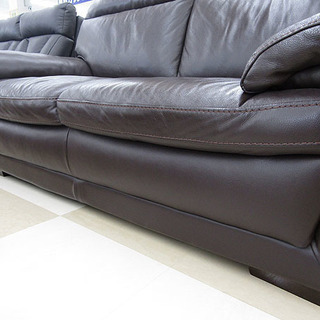 2Pレザーソファー ブラウン 茶色 家具