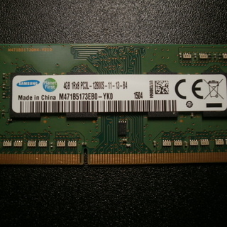 SAMSUNGノートPC用4GBメモリ　USED品1枚（Leno...
