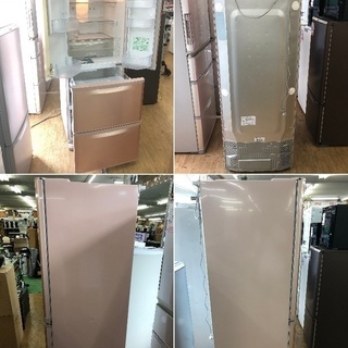 美品 ■【 MITSUBISHI 】三菱 400L 4ドア冷凍冷蔵庫 フレンチドア 自動製氷機付き まんなか野菜室 エレガントピンク