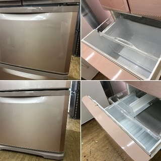 美品 ■【 MITSUBISHI 】三菱 400L 4ドア冷凍冷蔵庫 フレンチドア 自動製氷機付き まんなか野菜室 エレガントピンク