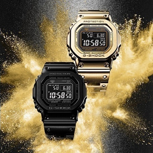 21日から販売、黒 金 2本セット GMW-B5000GD-1JF GMW-B5000GD-9JF G-SHOCK フルメタル ブラック ゴールド 国内正規品 新品未使用 GMW-B5000D