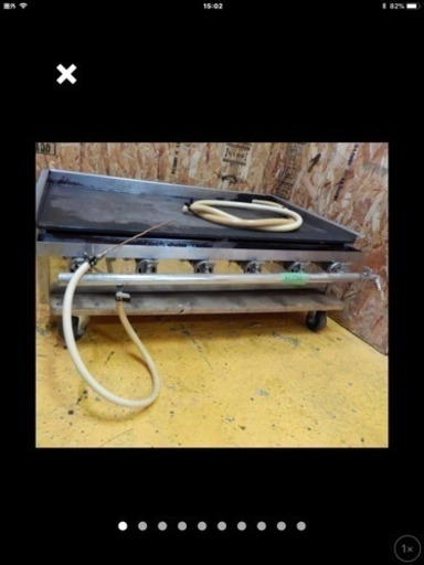 （H3722)厨房　店舗　厨房機器　W940×D650（外管込み）×H230　卓上　鉄板焼き/ガスグリドル　油受け付　都市ガス用