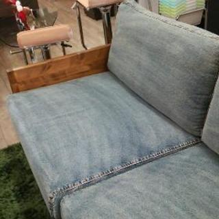 デニムの2.5～3シーターソファ◆新品◆アウトレット品