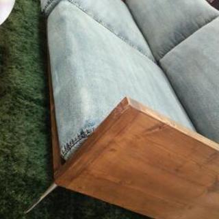 デニムの2.5～3シーターソファ◆新品◆アウトレット品