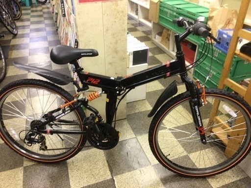 [6092]ドッペルギャンガー　フルサイズ折りたたみ自転車　マウンテンバイク　26×1.95　3×7段変速　アルミフレーム　　状態良好　ブラック