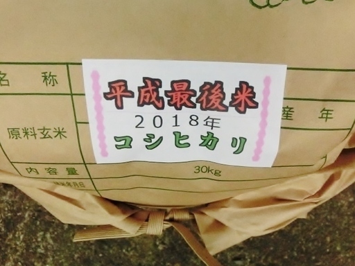 今年新米　　コシヒカリ玄米３０Ｋｇ　　6袋　　商談中です