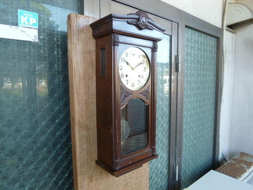 柱時計 掛時計 ゼンマイ式 振り子時計 古時計 ボンボン時計 -
