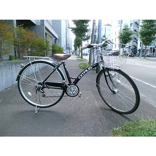 札幌【シティサイクル 27インチ 6段変速】オートライト 自転車...