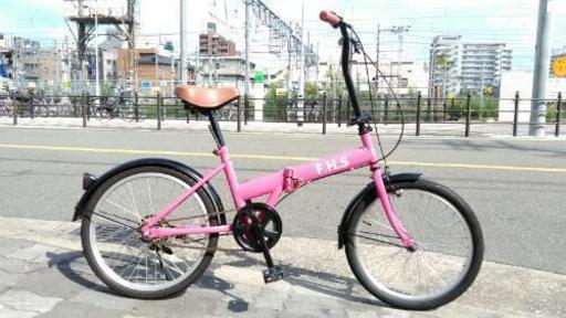♪ジモティー特価♪ピンクがかわいい　！超美品　20型折りたたみ中古自転車　新大阪　サイクルキッズ