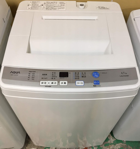 【送料無料・設置無料サービス有り】洗濯機 2016年製 AQUA AQW-S45D① 中古