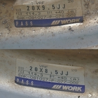 □■WORK ワーク VARIANZA ヴァリアンツァ VRF 20×9.5J/8.5J +40 114.3 20インチ ホイール■□