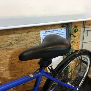 自転車 ［LEDオートライト］街乗りクロスバイク ブルー