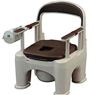 ラフィーネ ポータブルトイレ 座楽 プラスチック便座 モカブラウン 介護椅子