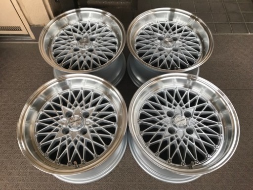 旧車 改造車 街道レーサー 走り屋 15×8J/＋20/PCD100 新品ホイール４本セット