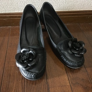【中古】革黒パンプス