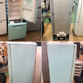 レア品 ■【 National 】ナショナル 162L 2ドア冷凍冷蔵庫 WiLL FRIDGE mini 人気のターコイズブルー レトロデザイン