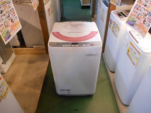 【磐田市見付】　シャープ　洗濯機　全自動　6.0kg　2016年式　ES-GE60R