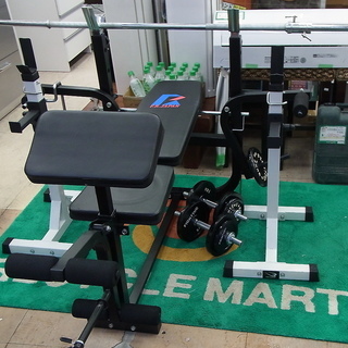 キングofベンチ+スクワットセーフティスタンド+ダンベル+バーベル/ファイティングロード 