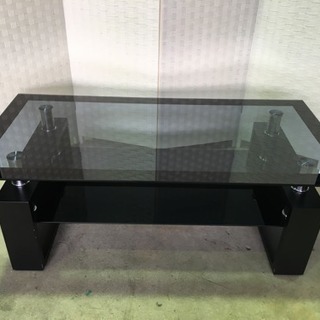 ガラスローテーブル  ブラック