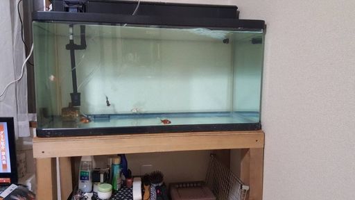 90㎝水槽45×45 上部濾過機　水槽台つき最終値下げ