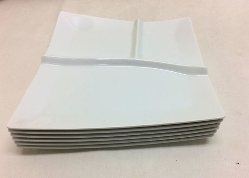 オシャレなホワイトワンプレート皿6枚 朝食 ランチ デザート カフェごはんに JM1161)【取りに来られる方限定】