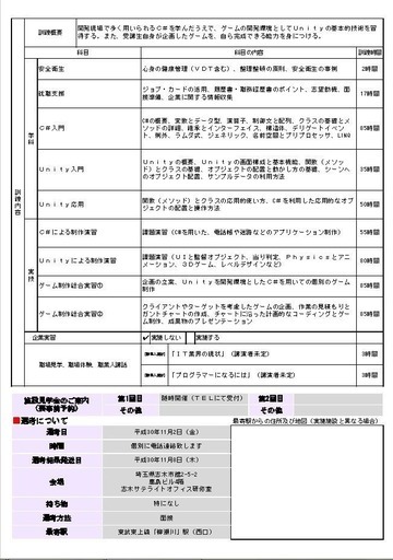 ゲームプログラマー養成科 求職者支援訓練でスキルを身に付け就職を目指しませんか 志木サテライト 柳瀬川のプログラミングの生徒募集 教室 スクールの広告掲示板 ジモティー
