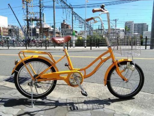 ♪ジモティー特価♪大型フロントバスケット付き２０型コンパクト自転車　中古　新大阪　サイクルキッズ