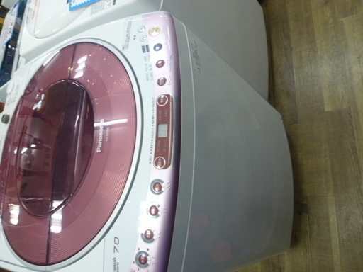 R 中古 Panasonic 簡易乾燥機能付き洗濯機（7.0kg） ピンク NA-FS70H2 2011年製