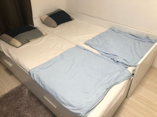 Ikea Brimnes ブリムネス シングル ダブル切り替え可能ベッド ゆうちゃん 木場のベッドの中古あげます 譲ります ジモティーで不用品の処分