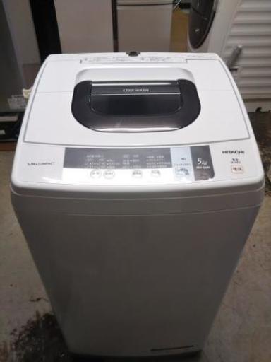【リサイクルサービス八光　安心の3カ月保証 　配達設置Ok 】日立 全自動洗濯機 5kg ピュアホワイト NW-5WR W