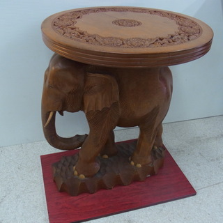 木彫り 象のテーブル【ユーズドユーズ名古屋天白店】