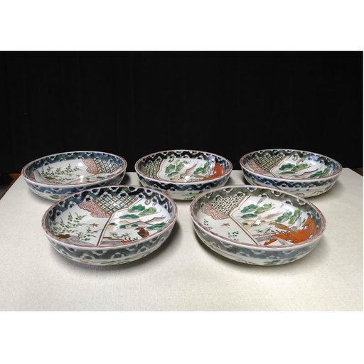 古伊万里 色絵 鉢 5客 s436