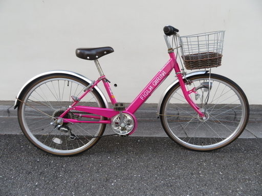 【中古】子供用自転車 ピンク24インチ