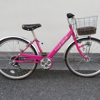 【中古】子供用自転車 ピンク24インチ　