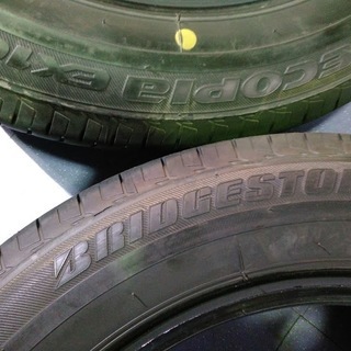 夏タイヤ 軽自動車 ~99％富山【点検OK】 155/65R14 一番人気 ブリヂストン 【富山市/手渡しもOK】エコピア EX10 中古/4本　ﾜｺﾞﾝR純正 スズキ