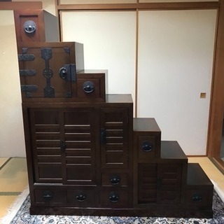 階段箪笥3点セット( アンティーク)