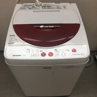 シャープ Ag+イオンコート 全自動洗濯機 ES-G55KC-R