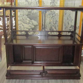 高級家具❣️花梨　木製飾り棚 引き出し付き 花梨木 飾り棚 高級品