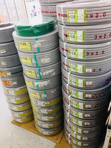 YAZAKI 矢崎電線 VVFケーブル 3×2.0mm【リライズ野田愛宕店】【店頭引取限定】【未使用品】数量限定早い者勝ち！