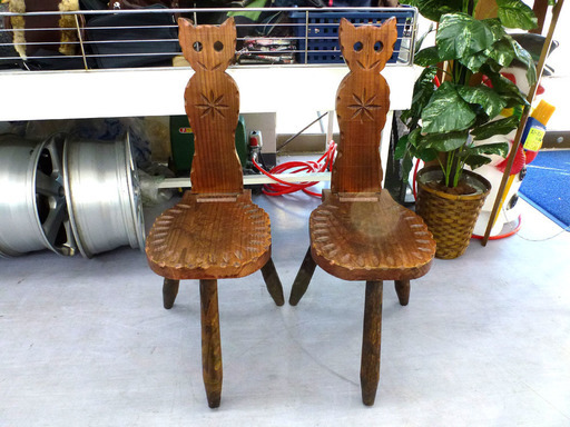 PayPay可 手稲リサイクル 動物モチーフ チェアのような置台 オブジェ 飾り 2台セット ￥6,800-