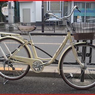 ★アウトレット・限定特価・新車・おしゃれ26インチ・6段ギヤ・LEDオートライト・ライトイエロー