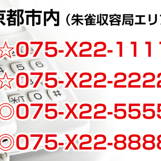 ◎京都市内 固定 良番売ります 075-X22-1111、075-X22-2222他