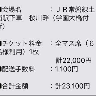 土浦花火大会桟敷席全マス