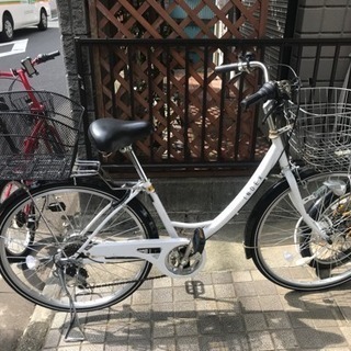 自転車◎前後カゴ付き・オートライト・6段ギア w2-worldbuffet.co.uk