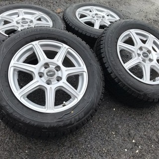 ブリヂストン ブリザック REVO GZ 2015年製 スタッドレスタイヤ 4本セット 195/65R15 91Q 15X6J 5X100 ET45 管理番号1036